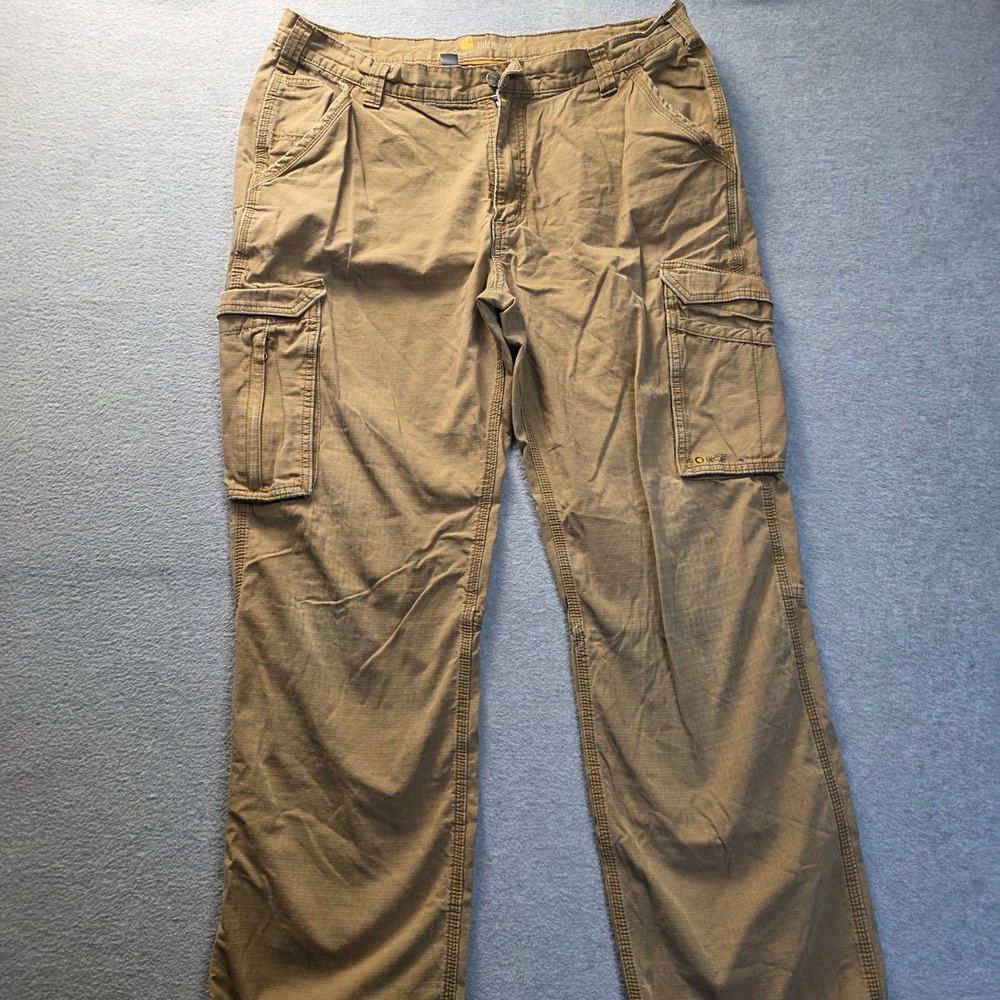 Carhartt Force Mens‎ 40x32 Tan Ripstop Cargo Pants Relaxed Work Utility 101148